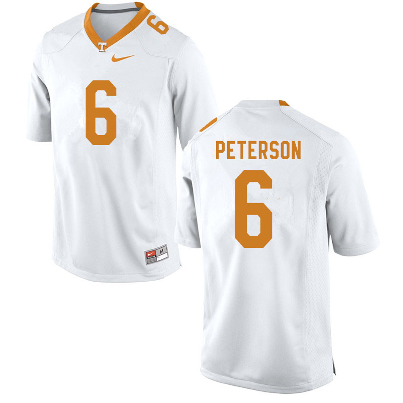 Men #6 J.J. Peterson Tennessee Volunteers College Football Jerseys Sale-White